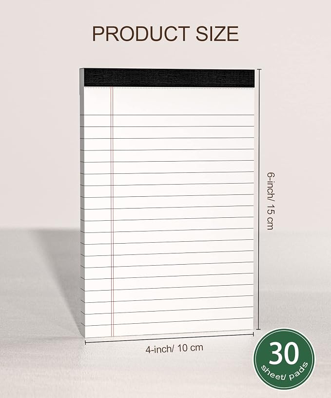 12 Pack Note Pads 4x6 Inch, Small Writing Pads, Notepads of College Ruled Paper - Image 2