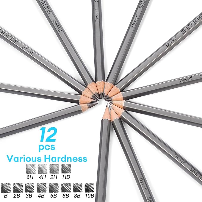Dyvicl Professional Drawing Sketching Pencil Set - Image 2