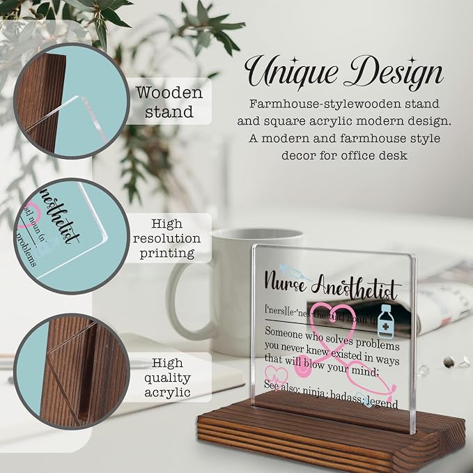 Nurse Anesthetist Gift for CRNA, Funny Desk Decor Plaque for Certified - Image 3