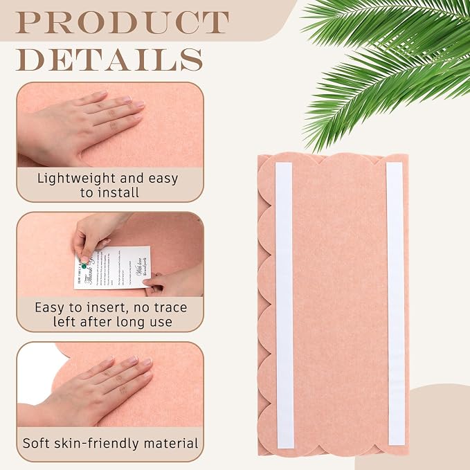 Mooliwe Scalloped Felt Bulletin Board 24 x 18 Inches Foldable Light Pink Pin - Image 4