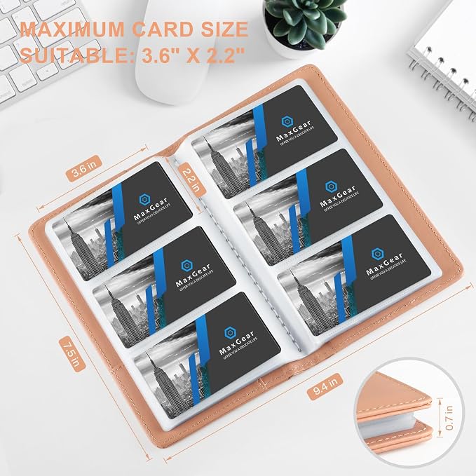 MaxGear Business Card Organizer Book, Holds 240 Cards, Professional Card Binder - Image 5