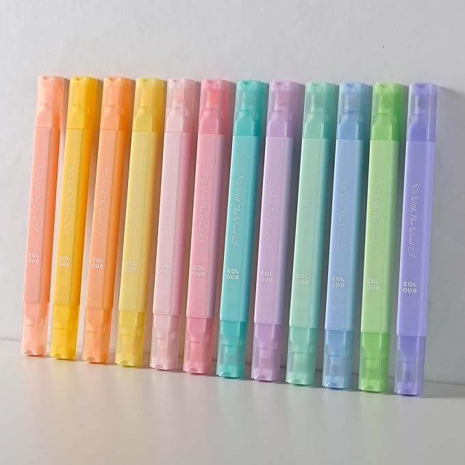konket 12Pcs Aesthetic Bible Pastel Highlighters and Pens no bleed Cute by KONKET