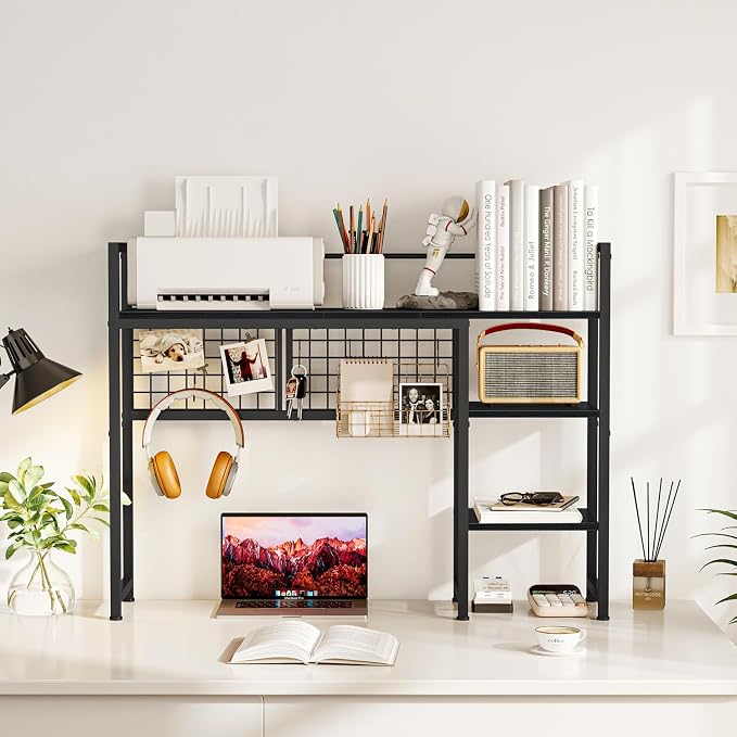 Snughome Desk Shelf, 38.6" Desktop Organizer Shelf, Desk Hutch - Image 4