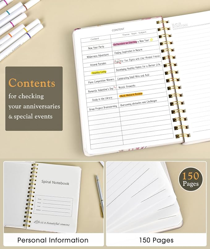 PAPEJOON Lined Spiral Journal Notebook - Image 2