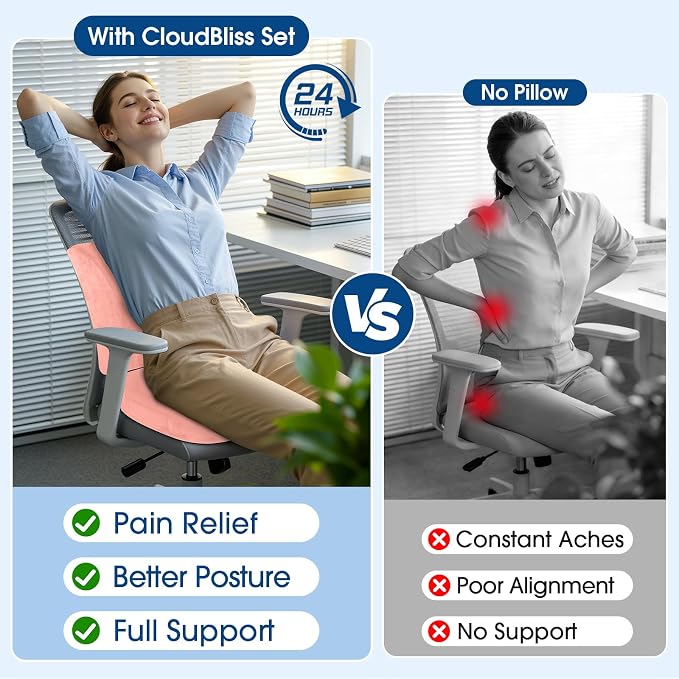 CloudBliss Lumbar Support Pillow & Seat Cushion Set - Image 8