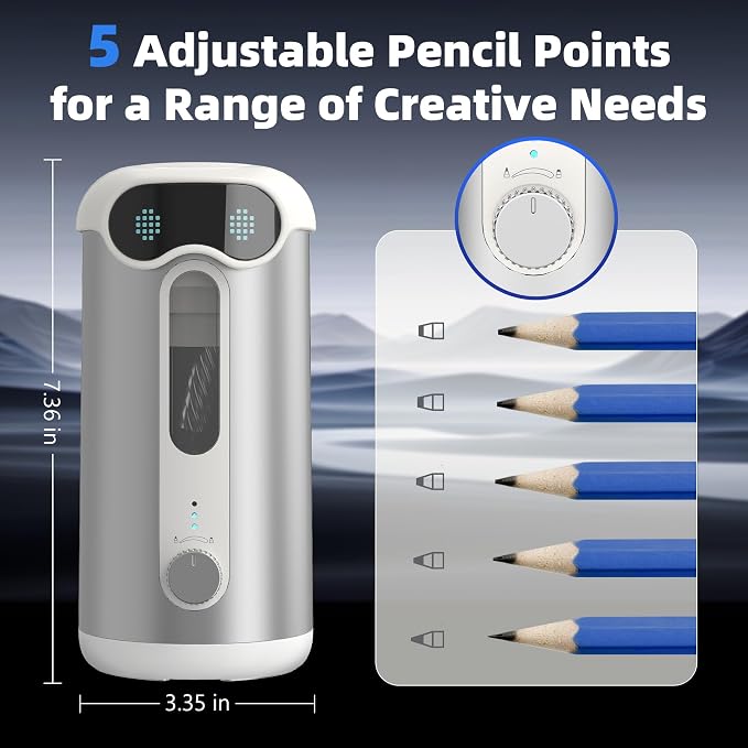 VUSIGN Automatic Pencil Sharpener, Quiet 60dB Robot Pencil Sharpener - Image 3