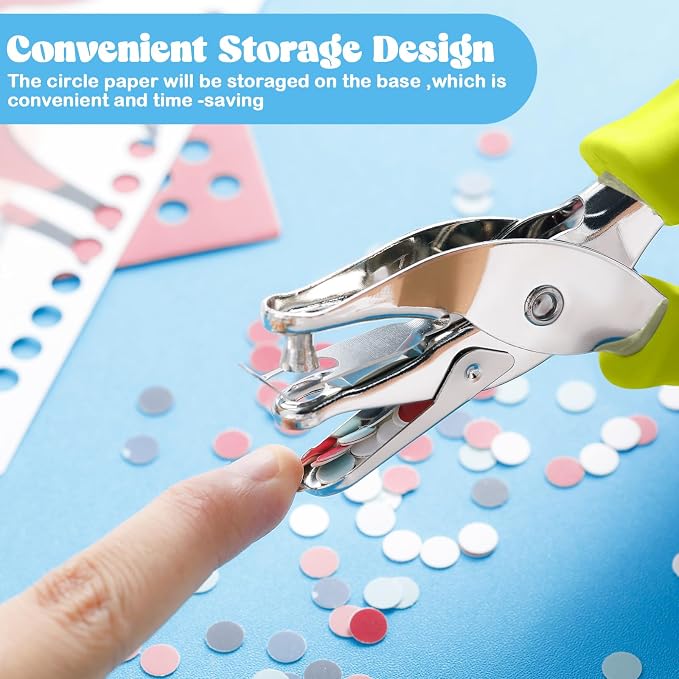 Chumia 12 Pieces Single Hole Punch Handheld 1/4 Inch Hole Paper Punch - Image 5