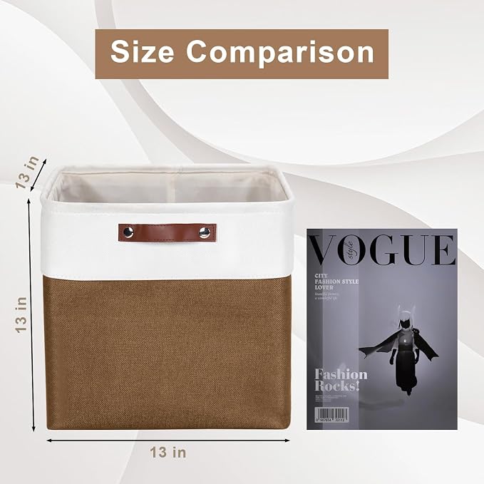 Bagnizer 13x13 Cube Storage Bins, Collapsible Fabric Storage Box, 4 Pack Closet - Image 3