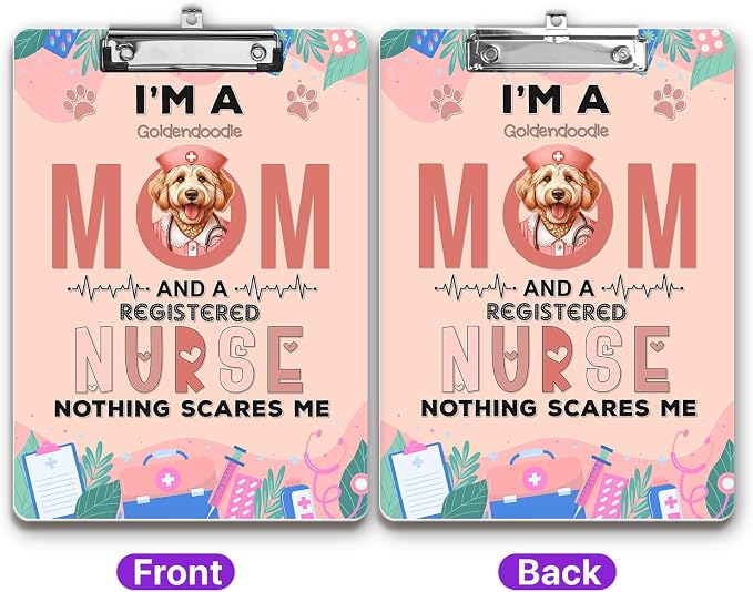 I'm a Goldendoodle Mom and a Registered Nurse Nothing Scares Me Acrylic - Image 2