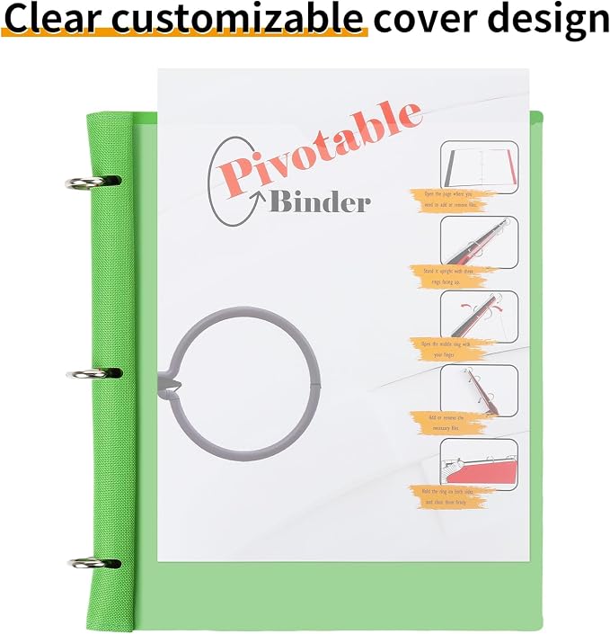 Tashkummy 360° Pivotable Project Organizer Binder, 2 Pack Upgraded 3 Ring Binder - Image 5