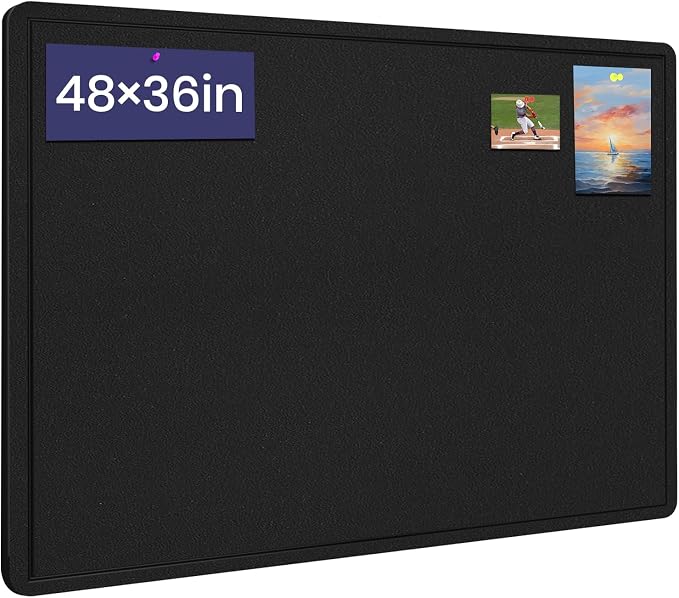 Large Bulletin Board, 48 X 36 inches Felt Board Notice Pin Board, Self-Adhesive by Hrrtyueg