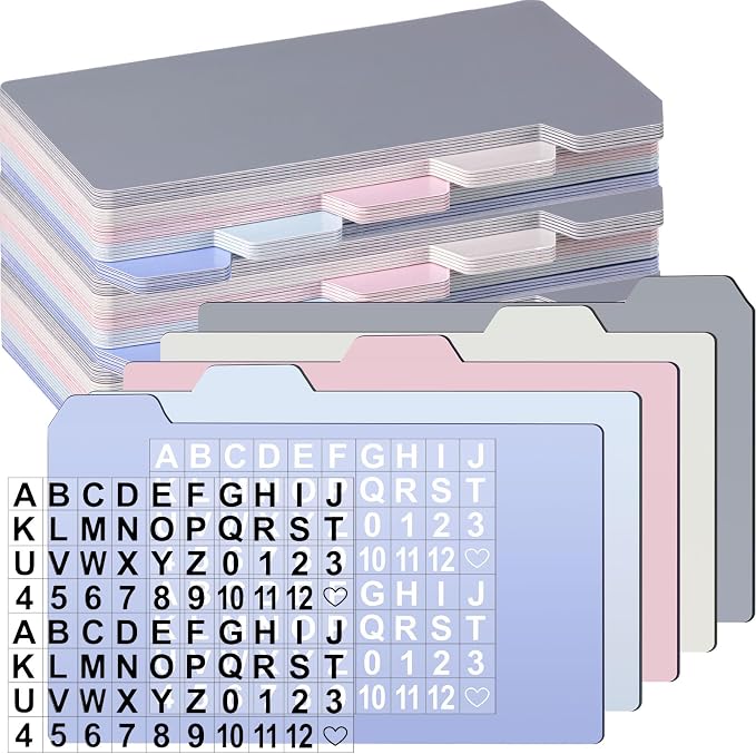 Harloon 50 Pack 5 x 8 Inch Index Card Dividers by Muasung