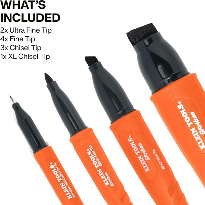 KLEIN TOOLS 80204 Skribes Variety Set, and XL Chisel Tip, Quick-Drying Marker - Image 2