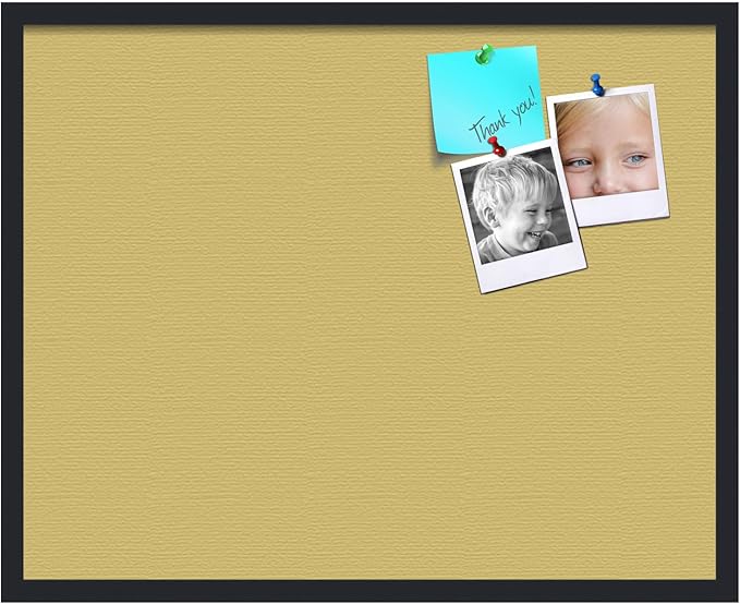 PinPix 30x24 Inch Cork Bulletin Board. This Decorative Framed Pin Board Comes with Honey Pastel Design and a Satin Black Frame. Ideal for Home Office Decor or Message Board (PinPix-1810)-DeskLoop Office