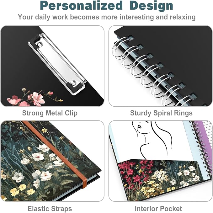 Hongri Clipboard Folio with Refillable Lined Notepad, 8.5 x 11 Folders with - Image 6
