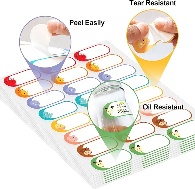 528 Pcs 1 x 2.5 Inch Baby Milk Bottle Labels Writeable, Removable Freezer Labels - Image 3