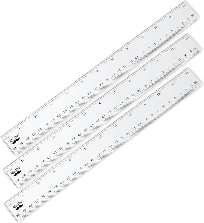 Mr. Pen- Plastic Rulers, 12 Inch, 3 Pack, Easy-to-Read Markings | by MrPen