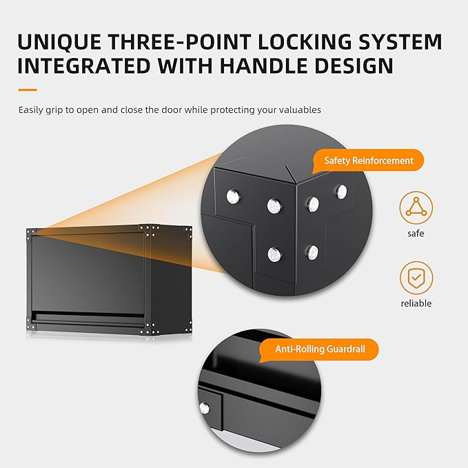 INTERGREAT Metal Wall Cabinet, Wall Cabinets with Lockable Doors and Adjustable Shelves,20" H Cabinets Storage for Garage, Warehouse, Bathroom, Kitchen(Black)-DeskLoop Office