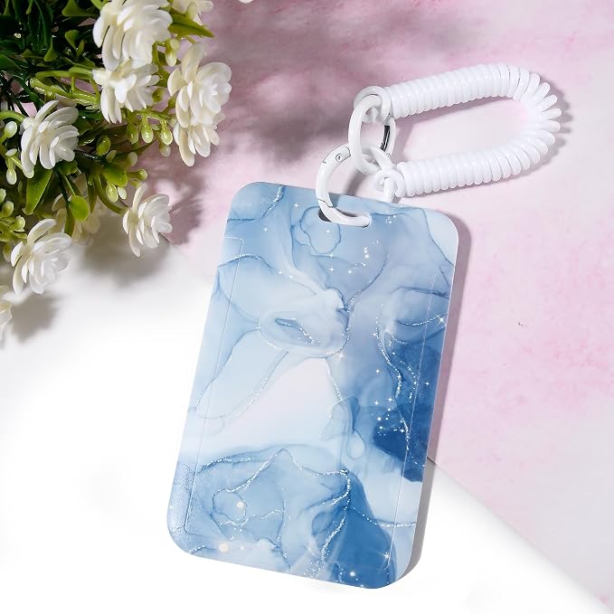 ID Badge Holder with Keychain, Spring Rope, and Metal Ring – Slide-Open Plastic - Image 7