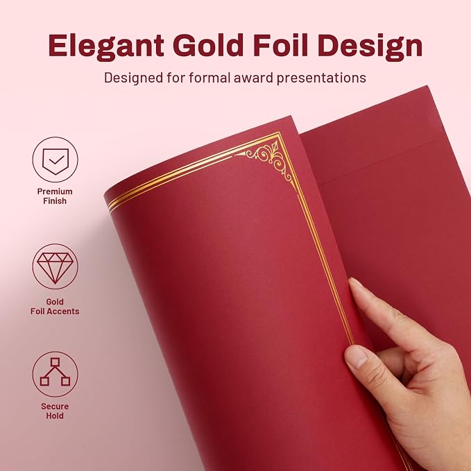 SUNEE Certificate Holders, Diploma Covers Gold Foil Border, - Image 2