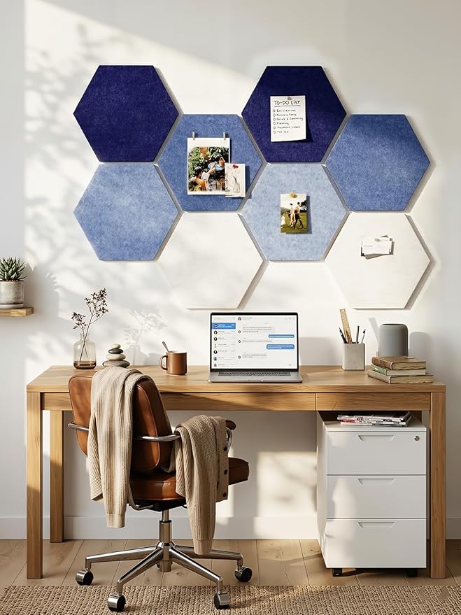 8 Pack Hexagon Felt Bulletin Board Tiles - Image 6