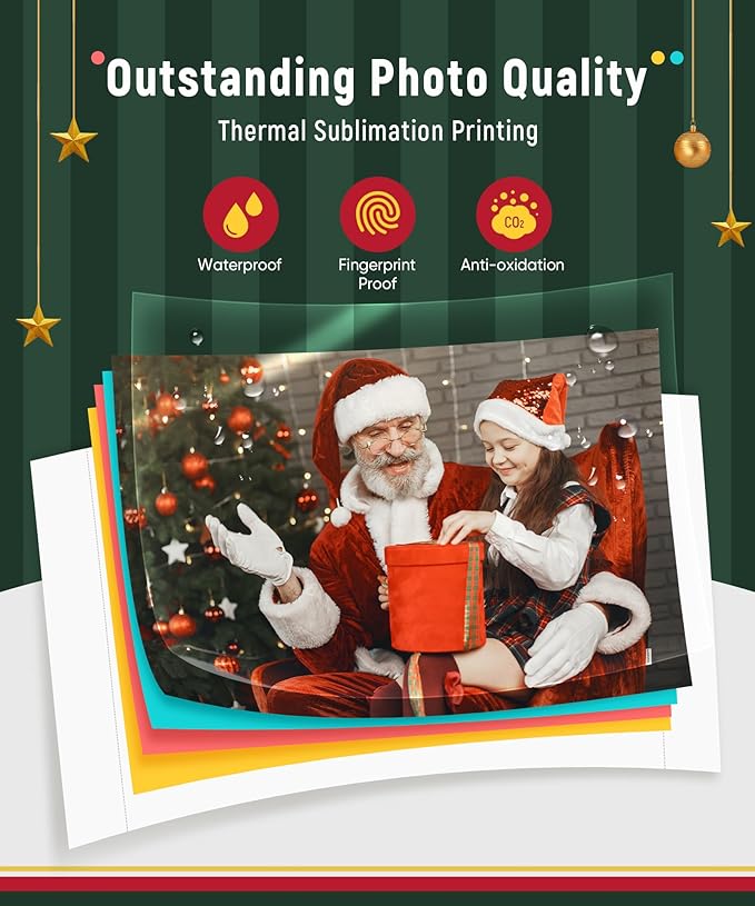 Liene M100 4x6'' Photo Printer Bundle (180 pcs +5 Ink Cartridges), Wi-Fi Picture Printer for iPhone, Android, Smartphone, Computer, Dye-Sublimation, Portable for Home Use-DeskLoop Office