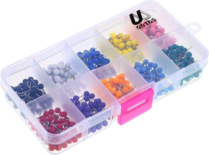 Outus 500 Pieces Map Push Pins Map Tacks Plastic Round Head Tacks - Image 7