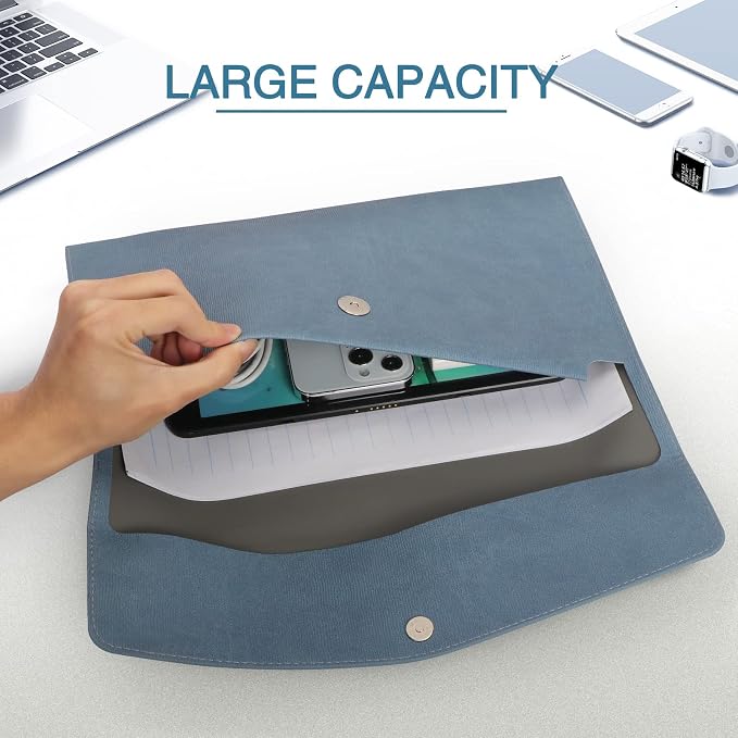 FYY File Folder, PU Leather A4 Document Holder File Organizer Filing Envelope - Image 3