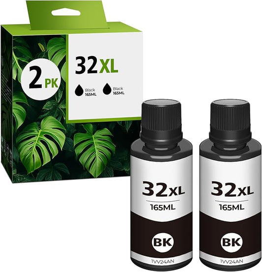 32XL Black Ink Bottles for Smart Tank 5101 7602 6001 Ink Refill, Compatible with HP 32XL Black Ink Bottle for Smart Tank 5101 5000 5102 7301 7001 5103 Smart Tank Plus 651 551 570 455 450-DeskLoop Office