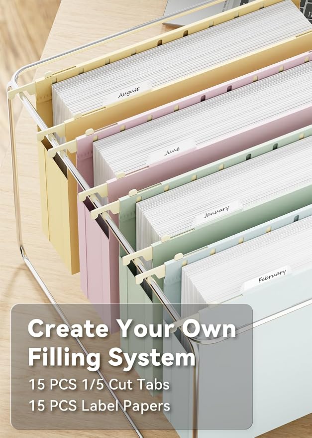 Ansook Hanging File Folders Letter Size, Plastic Hanging Folders - Image 4