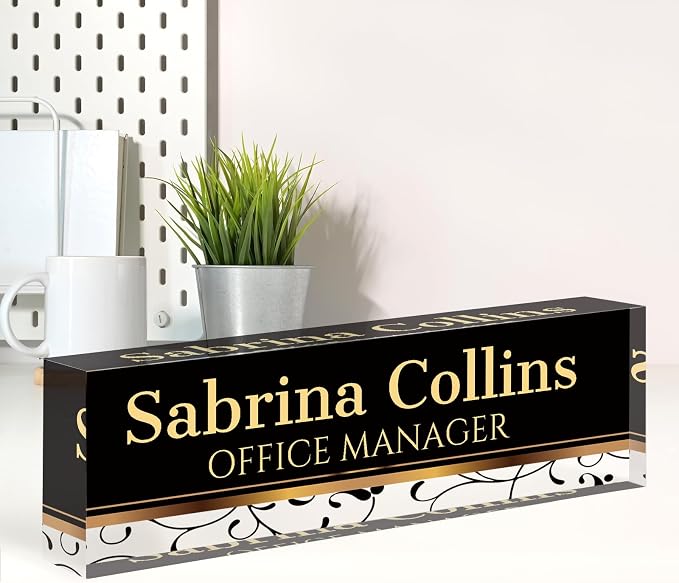Name Plate for Desk, Desk Name Plate Personalized, Office Decor for Women Men by Spricoz
