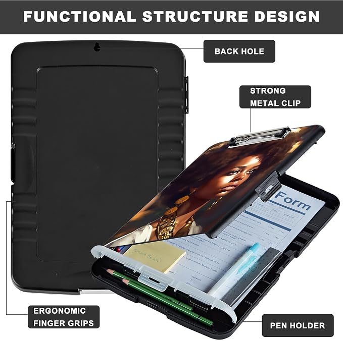 Clipboard with Storage, Heavy Duty Plastic Storage Clipboard with Low Profile - Image 6