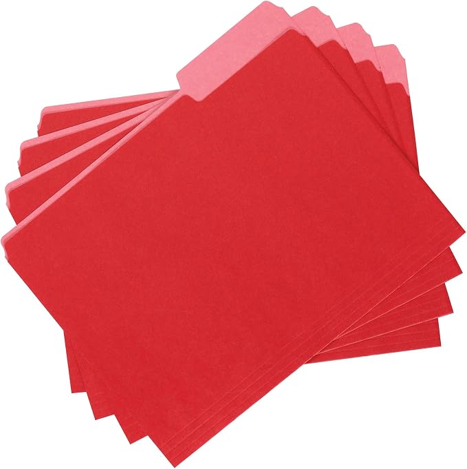 Amazon Basics File Folders for Organization, Letter Size, 1/3 Cut Tab - Image 4
