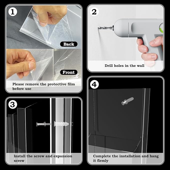 Acrylic Brochure Pamphlet Holder, 6 Magazine Holders and 12 Pamphlet Holders - Image 3
