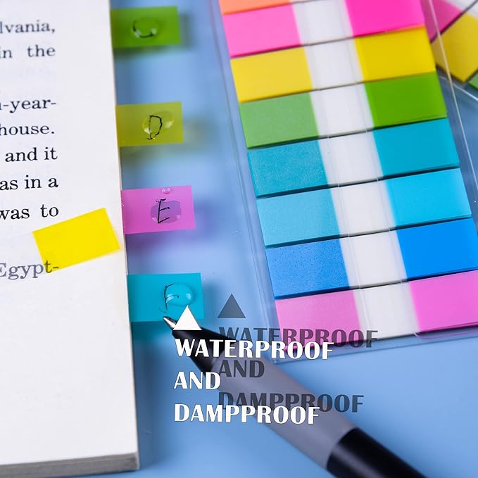 Ericter 1440 Pcs Sticky Tabs Book Tabs Page Markers Tabs, Sticky Note Tabs Colored Writable and Repositionable Index Tabs, Tabs for Annotating Books, Page Tabs-DeskLoop Office