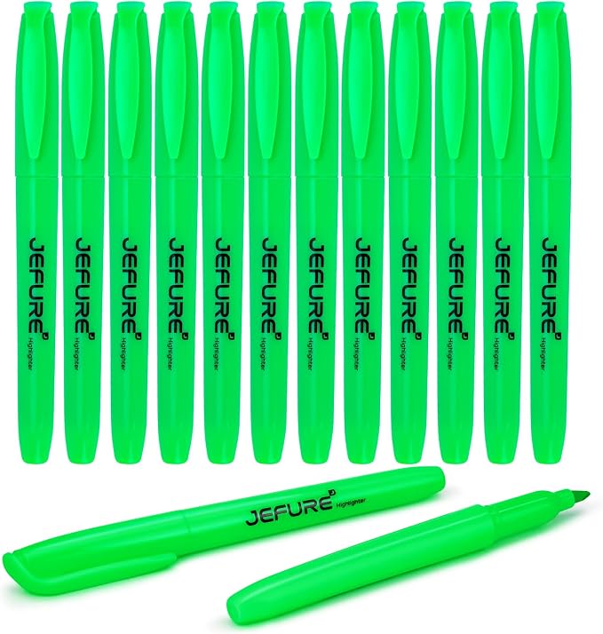 12 Pcs Highlighters, Chisel Tip, Note-Taking, Teacher & Student Supplies by JEFURE