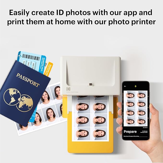 KODAK Dock Plus 4PASS Instant Photo Printer (4x6 inches) + 10 Sheets-DeskLoop Office