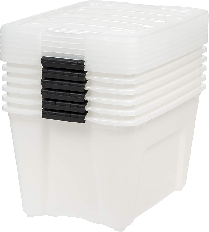 IRIS USA 54 Quart Stackable Plastic Storage Bins - Image 4