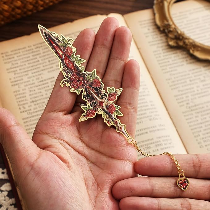 4Pcs Fantasy Sword Bookmarks for Books Journals Planners, Cool Forth Wing Metal - Image 7