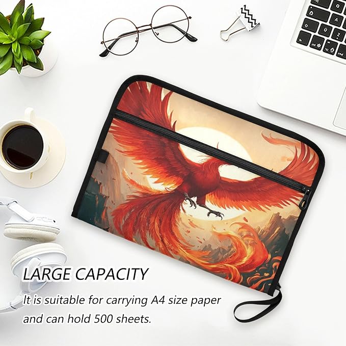 Beautiful Phoenix Accordion File Organizer Expanding Document Folder - Image 6