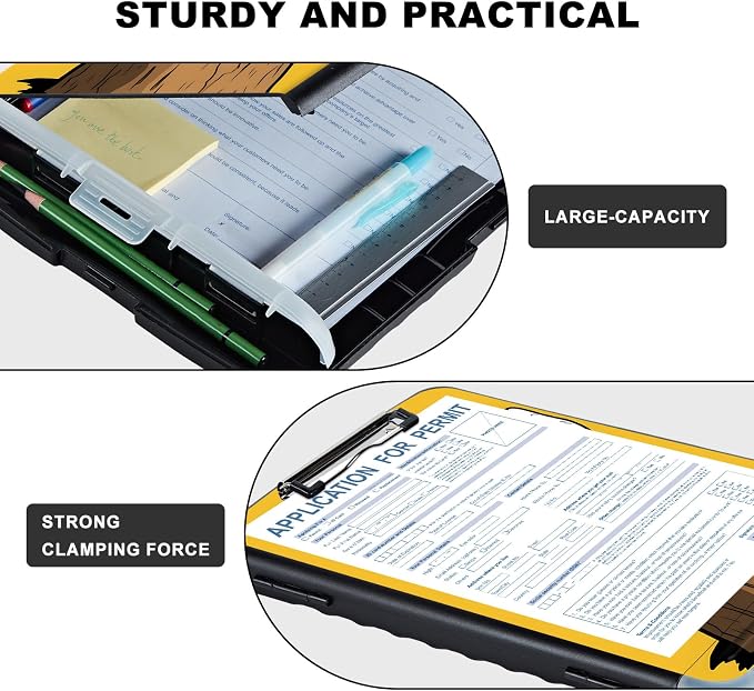 Clipboard with Storage, Storage Clipboard with Pen Holder, Heavy Duty Plastic - Image 3