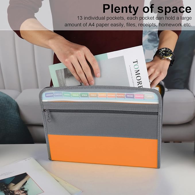 NAFY Expanding File Folder, 13 Pockets Document Organizer - Image 2