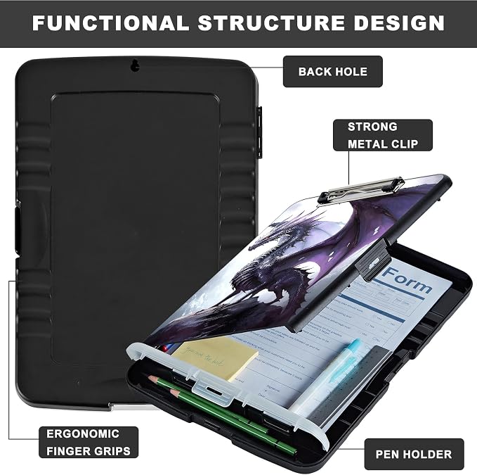 Clipboard with Storage, Storage Clipboard with Pen Holder, Heavy Duty Plastic - Image 6