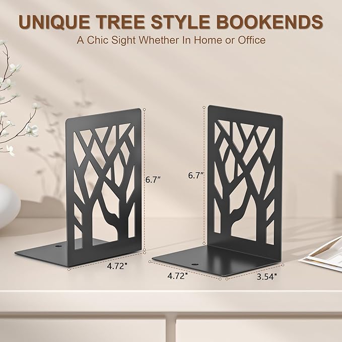 VFINE 4-Piece Modern Metal Bookends - Image 2
