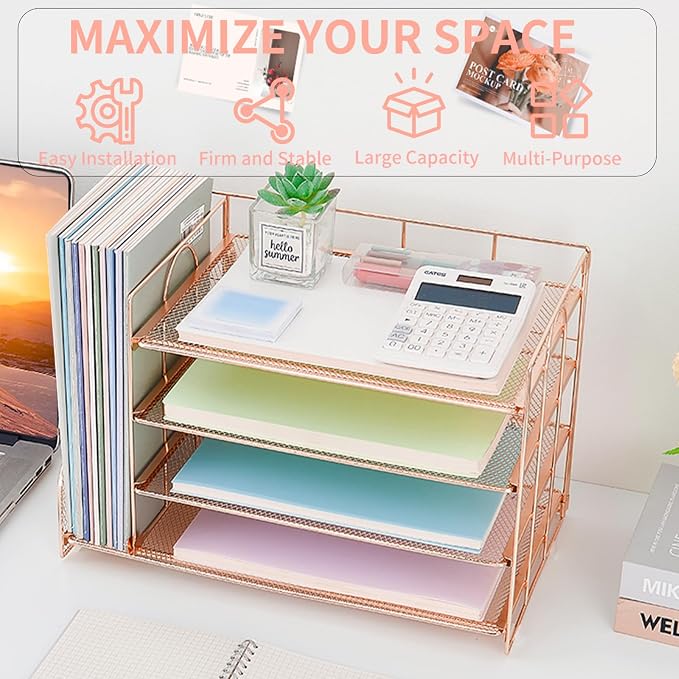OPNICE Desk Organizer, 5-Tier Paper Organizer Letter Tray - Image 6