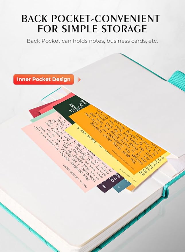 AISBUGUR Pocket Notebook, Small Notebook, 2-Pack Total 320 Pages,3.7" x 5.7" Pocket Notebook (2 Pack, Turquoise Wave)