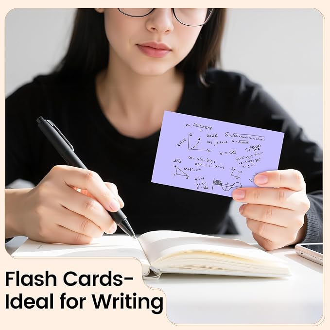 Index Cards 3x5 Inch, Flash Cards, Blank Purple Note Cards Paper - Image 8