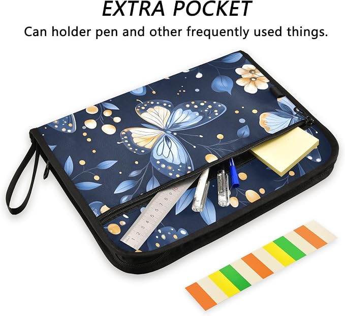 Expanding File Folder Butterfly Butterflies Blue Accordion File Organizer 13 - Image 6