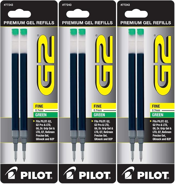 Pilot G2 Gel Ink Pen Refills, Fine Point, 6 Refills by PilotCorporationofAmerica