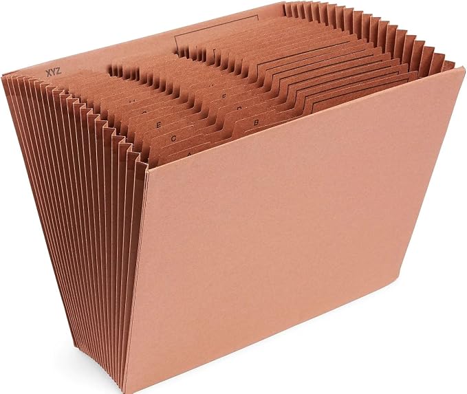 Staples Letha‑Tone Reinforced Accordion File, Alphabetical Index A–Z, 21‑Pocket by Staples